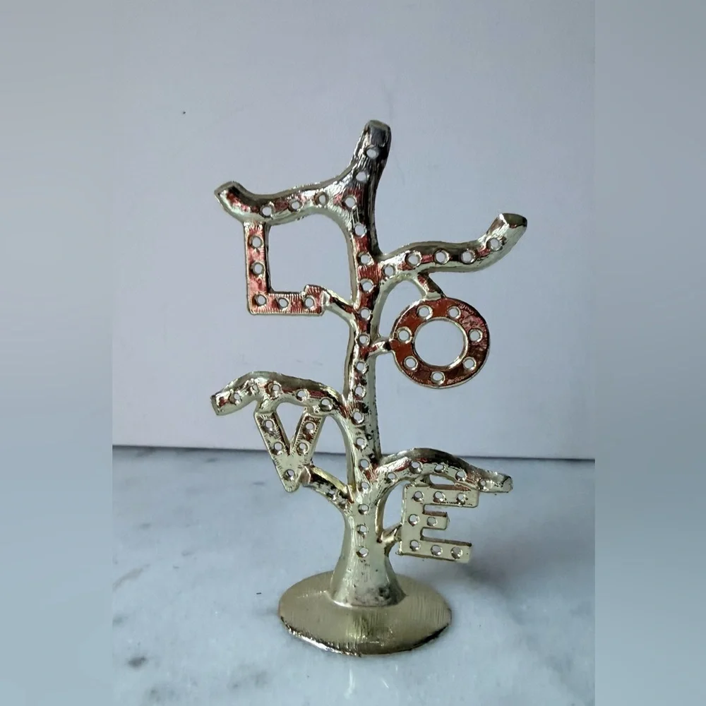 Gold LOVE Tree earrings holder display